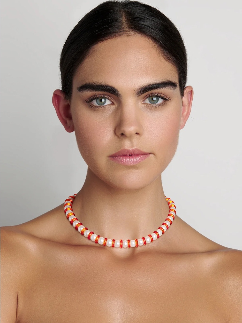Nicole Romano Aranciata Pearl & Mandarin Glass Necklace